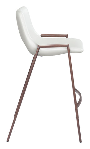 Zuo Desi Counter Stool (Set of 2) White & Walnut