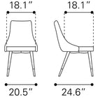Zuo Piccolo Dining Chair (Set of 2) Pink
