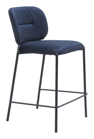Zuo Plat Counter Stool (Set of 2) Blue