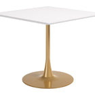 Zuo Epas Dining Table White & Gold