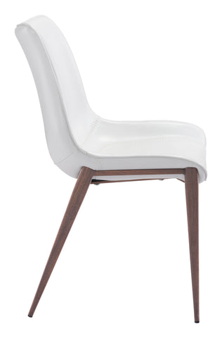 Zuo Magnus Dining Chair (Set of 2) White & Walnut