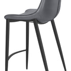 Zuo Magnus Counter Stool (Set of 2) Dark Gray & Black