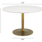 Zuo Ithaca Dining Table White & Gold