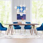 Zuo Maxine Dining Chair Navy Blue & Gold