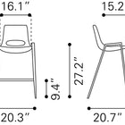 Zuo Desi Counter Stool (Set of 2) White & Gold