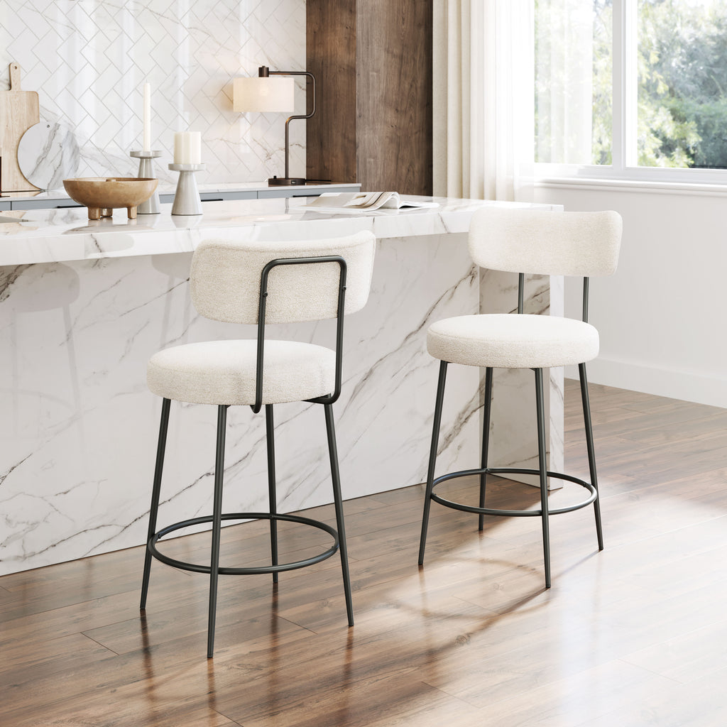 Zuo Blanca Counter Stool (Set of 2) Ivory