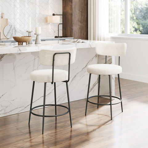 Zuo Blanca Counter Stool (Set of 2) Ivory