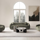 Manhattan Comfort Tribeca Mid-Century Modern 3-Piece Sofa Set in Olive Green