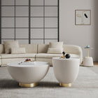 Manhattan Comfort Anderson Modern 3-Piece Coffee Table & End Table Set in Cream