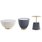 Manhattan Comfort Anderson Modern 3-Piece Coffee Table & End Table Set in Cream and Gray
