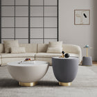 Manhattan Comfort Anderson Modern 3-Piece Coffee Table & End Table Set in Cream and Gray