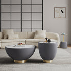 Manhattan Comfort Anderson Modern 3-Piece Coffee Table & End Table Set in Gray