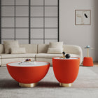 Manhattan Comfort Anderson Modern 3-Piece Coffee Table & End Table Set in Orange