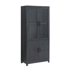 Manhattan Comfort Jodie Mid-Century Modern 31" Bookcase Cabinet in Charcoal Gray (6-Shelf) - Set of 3