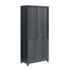 Manhattan Comfort Jodie Mid-Century Modern 31" Bookcase Cabinet in Charcoal Gray (6-Shelf) - Set of 3