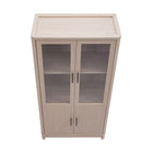 Manhattan Comfort Jodie Mid-Century Modern 31" Bookcase Cabinet in Whitewashed Oak (6-Shelf) - Set of 3