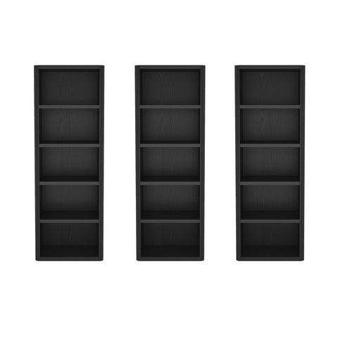 Manhattan Comfort Rivington Modern 28" Open Bookcase in Black - Set of 3