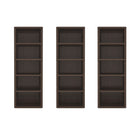 Manhattan Comfort Rivington Modern 28" Open Bookcase in Dark Walnut - Set of 3