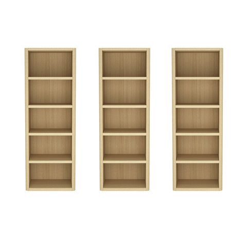 Manhattan Comfort Rivington Modern 28" Open Bookcase in Natural Oak - Set of 3