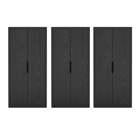 Manhattan Comfort Rivington Modern 38" Bookcase Cabinet in Black - Set of 3