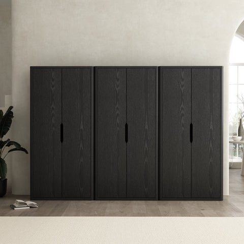 Manhattan Comfort Rivington Modern 38" Bookcase Cabinet in Black - Set of 3