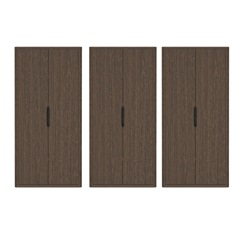 Manhattan Comfort Rivington Modern 38" Bookcase Cabinet in Walnut - Set of 3