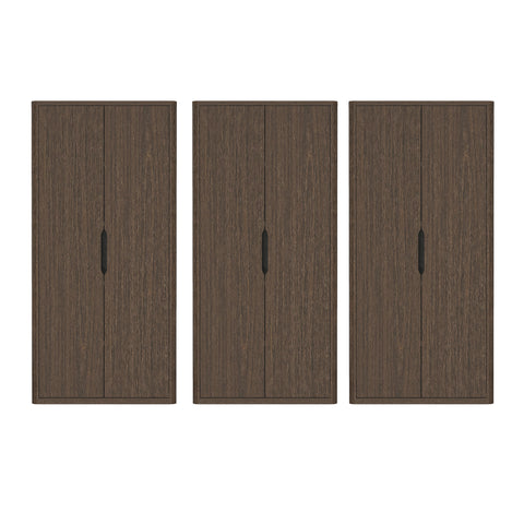 Manhattan Comfort Rivington Modern 38" Bookcase Cabinet in Walnut - Set of 3
