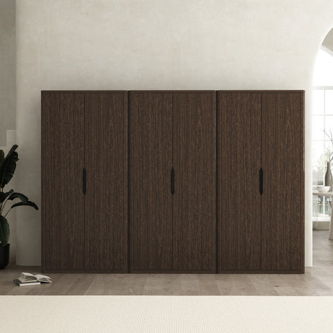 Manhattan Comfort Rivington Modern 38" Bookcase Cabinet in Walnut - Set of 3