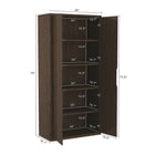Manhattan Comfort Rivington Modern 38" Bookcase Cabinet in Walnut - Set of 3 - 3-BC004-BR