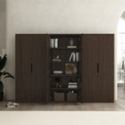 Manhattan Comfort Rivington Modern 38" Bookcase Cabinet in Walnut - Set of 3 - 3-BC004-BR