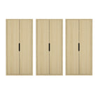 Manhattan Comfort Rivington Modern 38" Bookcase Cabinet in Natural Oak - Set of 3