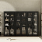 Manhattan Comfort Rivington Modern 38" Bookcase Cabinet in Black - Set of 3 - 3-BC005-BK