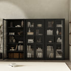 Manhattan Comfort Rivington Modern 38" Bookcase Cabinet in Black - Set of 3 - 3-BC005-BK