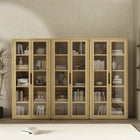Manhattan Comfort Rivington Modern 38" Bookcase Cabinet in Natural Oak - Set of 3 - 3-BC005-NA