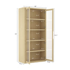 Manhattan Comfort Rivington Modern 38" Bookcase Cabinet in Natural Oak - Set of 3 - 3-BC005-NA
