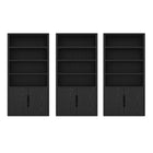 Manhattan Comfort Rivington Modern 40" Bookcase Cabinet in Black - Set of 3