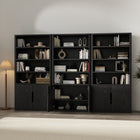 Manhattan Comfort Rivington Modern 40" Bookcase Cabinet in Black - Set of 3