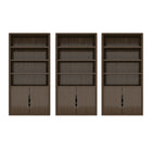 Manhattan Comfort Rivington Modern 40" Bookcase Cabinet in Walnut - Set of 3
