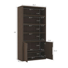 Manhattan Comfort Rivington Modern 40" Bookcase Cabinet in Walnut - Set of 3
