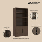 Manhattan Comfort Rivington Modern 40" Bookcase Cabinet in Walnut - Set of 3