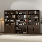Manhattan Comfort Rivington Modern 40" Bookcase Cabinet in Walnut - Set of 3