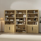 Manhattan Comfort Rivington Modern 40" Bookcase Cabinet in Natural Oak - Set of 3