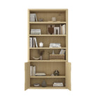 Manhattan Comfort Rivington Modern 40" Bookcase Cabinet in Natural Oak - Set of 3
