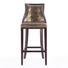 Manhattan Comfort Fifth Avenue Traditional Wood Upholstered Barstool in Bronze - Set of 3
