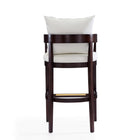 Manhattan Comfort Ritz Mid-Century Modern Wood Upholstered Barstool in Ivory - Set of 3