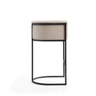 Manhattan Comfort Cosmopolitan Mid-Century Modern Metal Upholstered Barstool in Cream - Set of 3