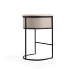 Manhattan Comfort Cosmopolitan Mid-Century Modern Metal Upholstered Barstool in Cream - Set of 3