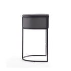 Manhattan Comfort Cosmopolitan Mid-Century Modern Metal Upholstered Barstool in Gray - Set of 3