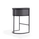 Manhattan Comfort Cosmopolitan Mid-Century Modern Metal Upholstered Barstool in Gray - Set of 3