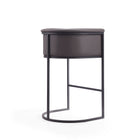 Manhattan Comfort Cosmopolitan Mid-Century Modern Metal Upholstered Barstool in Graphite - Set of 3